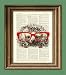 Hedgehog Smarty Pants Hedge Hog With Red Glasses Illustration Beautifully Upcycled Dictionary Page Book Art Print