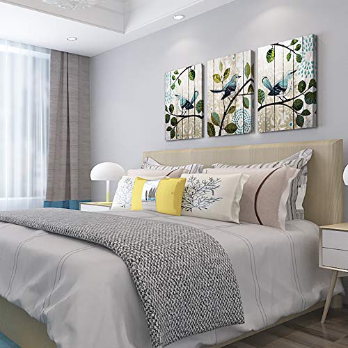 Bird On The Branch 3 Piece Abstract Canvas Wall Art For Living Room Wall Decor For Bedroom Kitchen Decorations Abstract Hang Posters Canvas Prints Artwork Modern Framed Bathroom Home Decoration #TOP6