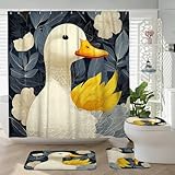 Informations sur la taille : cet ensemble de rideau de douche décoratif mesure : 182,9 x 182,9 cm, tapis antidérapant : 45 x 74,9 cm, taille en forme de U : 45 x 37,3 cm, taille du couvercle de toilette : 43,9 x 37,8 cm. Ce rideau de douche de salle de bain convient à la plupart des salles de bains.