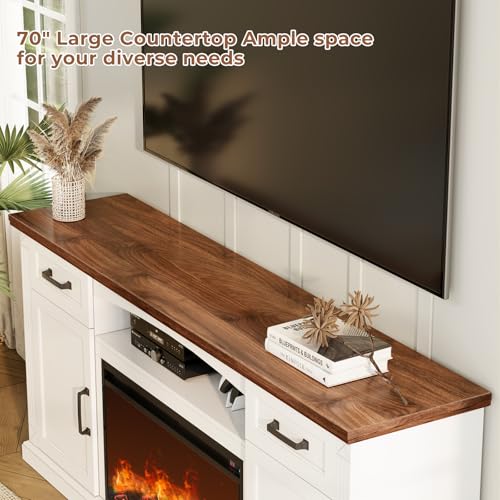 Allstand TV STAND-FIREPLACE Tv Stand For Up To 80 Inch Tv, 32 Inch Tall Entertainment Center With Fireplace, Farmhouse Tv Stands With Electric Fireplace thumb #8