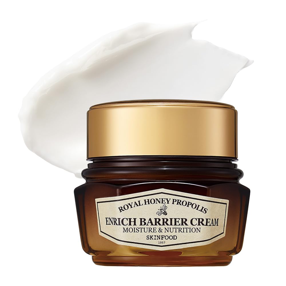 SKINFOOD Royal Honey Propolis Enrich Essence Barrier Cream 50% Black Bee Propolis & Royal Jelly Extract Face Cream Propolis Serum for Skin Royal Essence Facial Cream 2.13 Fl. Oz (63 mL)
