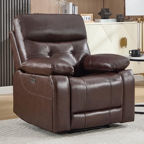 CANMOV Genuine Leather Power Recliner