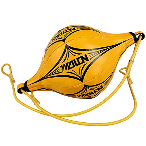 Smarcent Ballon de Boxe Vitesse Entraînement Ball Double-extrémité MMA Speed ​​Punch Dodge Bag Équipement de Boxe Professionnel en Cuir Body Building Fitness Entraînement Hanging Kickboxing Balls Cover