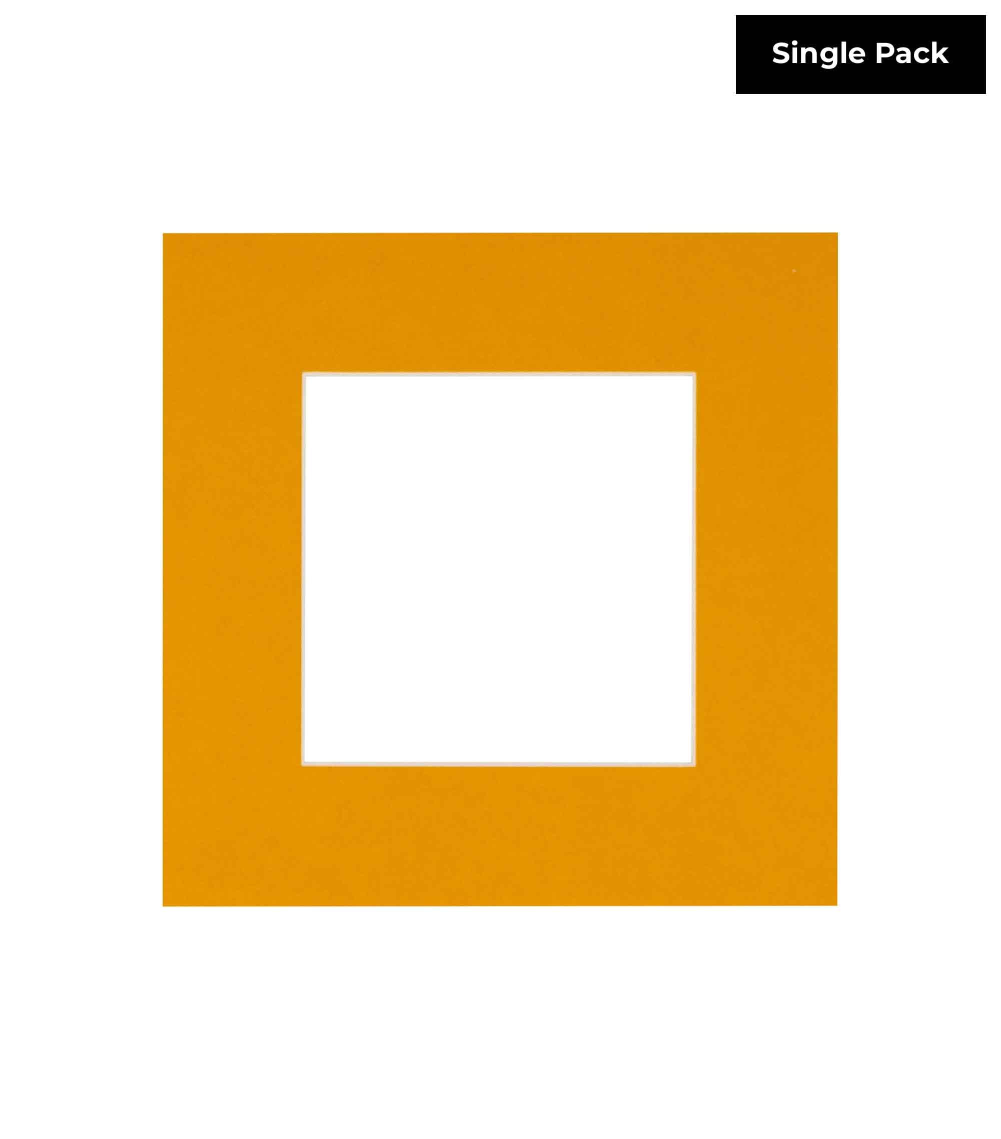 CountryArtHouse Golden Orange Acid Free 26x26 Square Picture Frame Mat with White Core Bevel Cut for 21x21 Pictures - Fits 26x26 Frame - Pack of 1 Matboard Show Kit with Acid Free Backing & Clear Bag