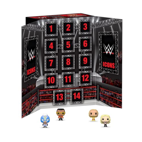 Funko Countdown Calendar: WWE - 2023 14 Days - Featuring Hulk Hogan™, Chyna™, Jerry Lawler®, Bret Hart and More - Calendario de Adviento - 13 Días de Sorpresas - Caja Misteriosa
