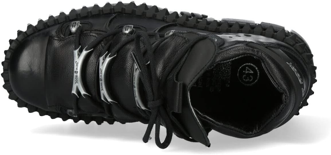 New Rock WALL106-S13 Mens Leather Platform Punk Boots