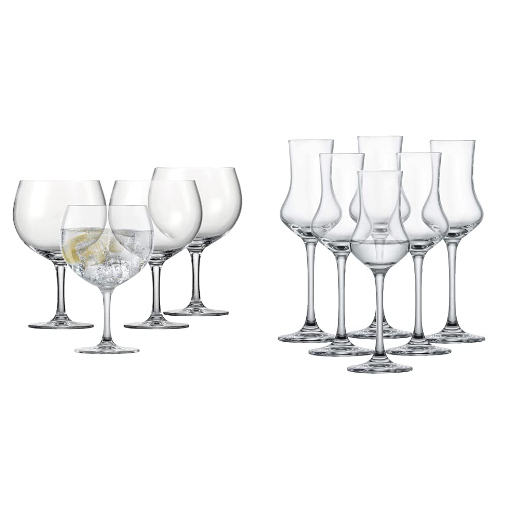 Schott Zwiesel Gin Tonic Glas Bar Special (4er-Set)(130002) & Digestifset Classico (6er-Set), klassische Schnapsgläser mit Stiel, spülmaschinenfeste