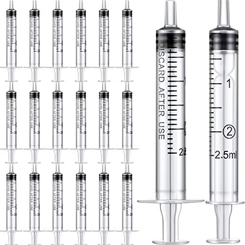 Frienda 20 Packs Large Plastic Syringe Measuring Syringe Tools Dispensing Multiple Uses (2.5 ml)