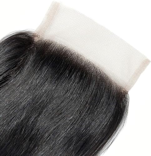 Extensiones de cabello natural humano de 30 cm con cierre de encaje 4x4 4