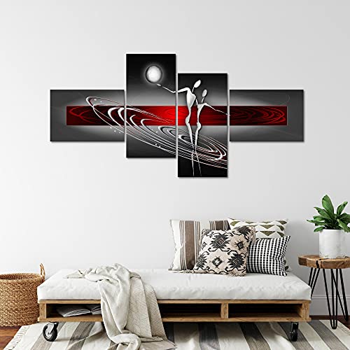 Runa Art Schilderij XXL Abstract Figuren 200 x 100 cm Kunstafdruk Fleece Niet-geweven Canvas Print Muur Decoratioe Huiskamer Slaapkamer 301241a - Afbeelding 5