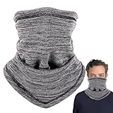 Jubrpk - Polaina de cuello para hombres y mujeres, bufanda de invierno multiusos, cubrecuello, cómoda bufanda para clima frío, calentador de cuello para deportes al aire libre de invierno, negro, gris