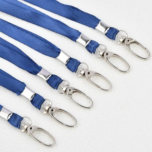 50 Stück Schlüsselbänder, Umhängebänder Hals mit Drehbarem Metallclip, Bulk Lanyards für Besucher Student, Abzeichen Lanyards, Nackenband Schlüsselband für Abzeichen ID-Karten Schlüssel (Schwarz)