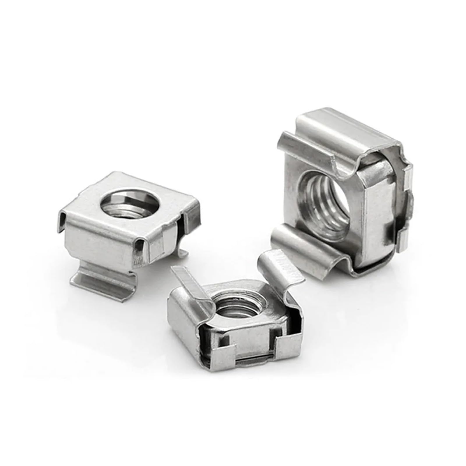 Tuerca de jaula de tarjeta 100/200 Uds M4 M5 M6 M8 tuercas flotantes de cuarteto de acero inoxidable cuadrado a presión(200pcs M5)