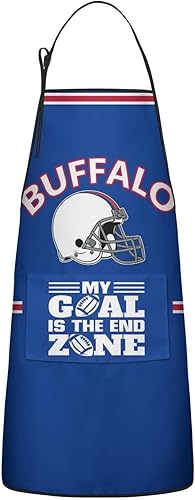 Miniatura 2 de Delantal de regalo para fanáticos del fútbol con 2 bolsillos para mujeres y hombres, delantal impermeable para cocinar, delantal impermeable,