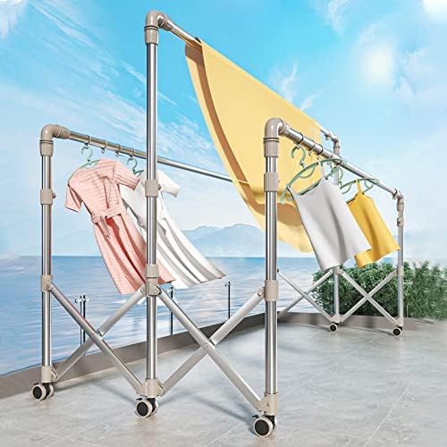 Foldable Clothes Drying Rack Foldable Portable Space Saving Clothes Drying Rack, Clothes Drying Rack Indoor,Stainless Steel Laundry Drying Rack for Indoor Outdoor and Th