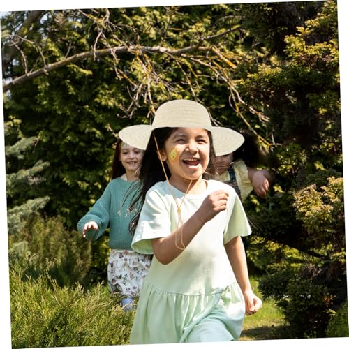 Wheat Straw Sun Hat for Crafting and Painting Chin Strap for Beach and Outdoor Activities Protection Beige4