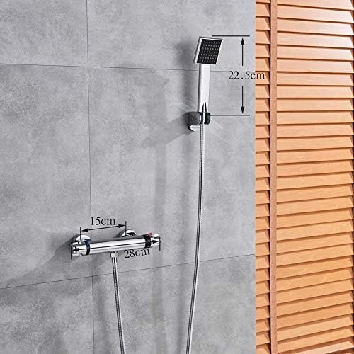 Support de douche de salle de bain avec mélangeur chrome thermostatique - 2