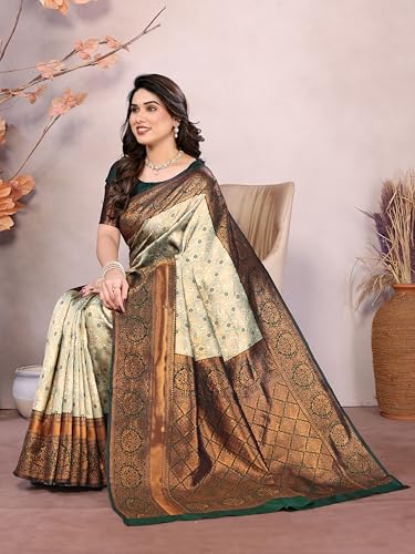 Image of Women's Kanjivaram Soft Silk Banarasi Saree With Blouse Piece | Banarasi Sari For Women | Saree with Blouse piece