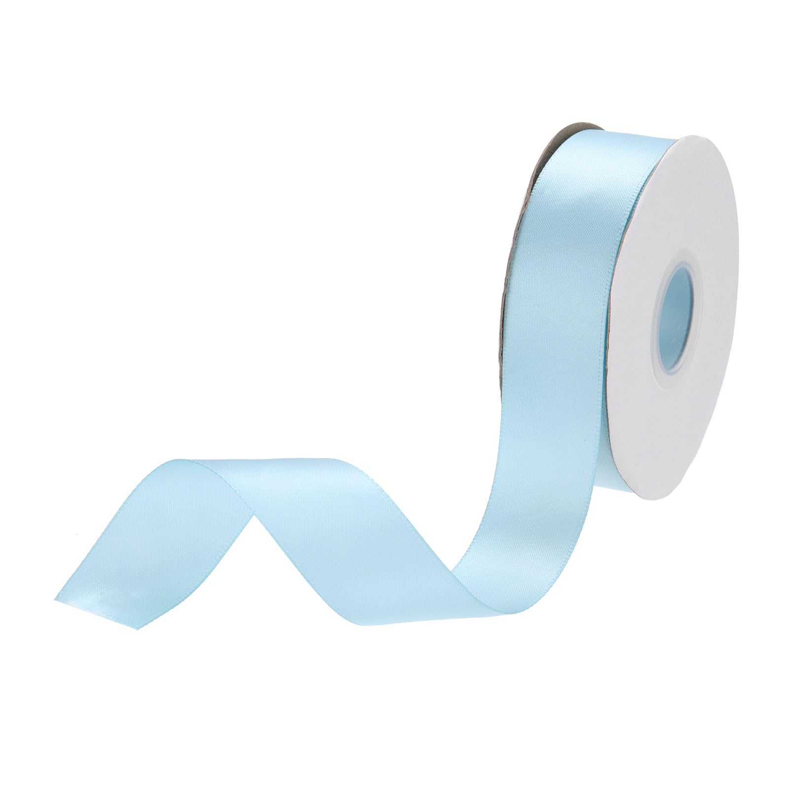 DMiotech 25mm Satin Ribbon 23m/75ft Thin Double Face Fabric Grosgrain Ribbon for Gift Wrapping Floral Hair Flower Bouquet Light Blue