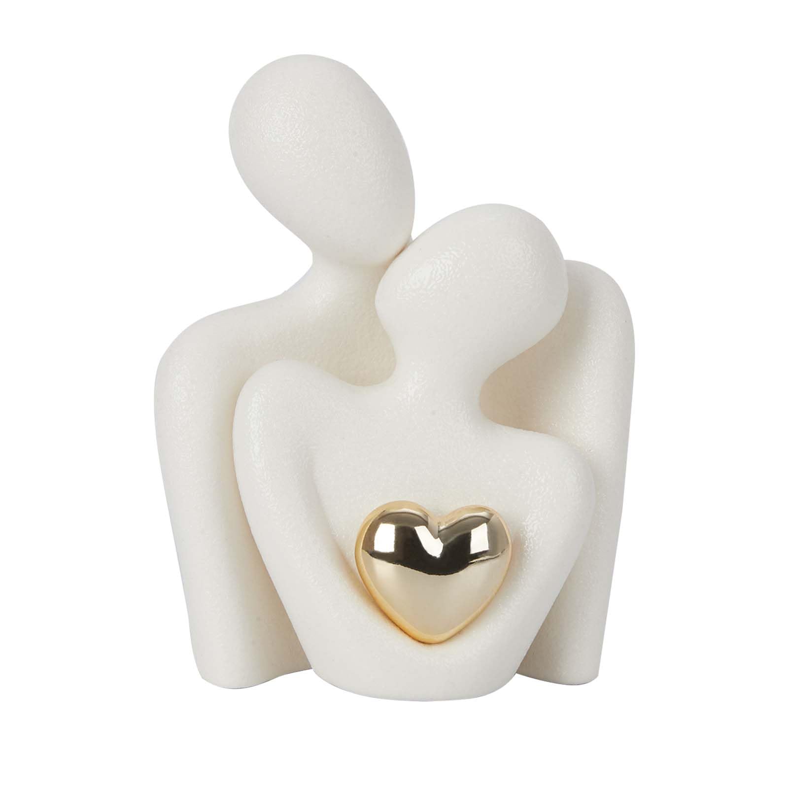 maozyiltle Estatua de abrazo de pareja, figuras de corazón dorado, escultura abstracta, decoración del hogar, decoración de dormitorio, regalos románticos para boda, San Valentín, aniversario,