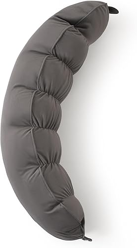 Miniatura 13 de Peallow(Pat. Pend) - Almohada larga redonda para adultos, almohada de apoyo suave y de apoyo para dormir y soporte lumbar (gris-blanco, 47 pulgadas)