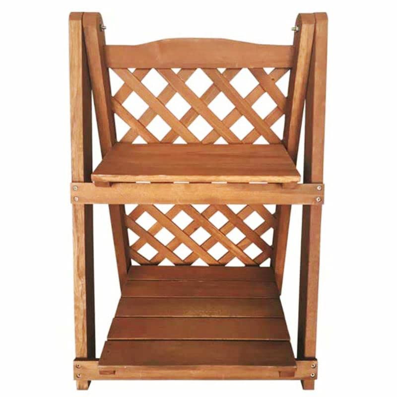 Buy HomeZone® Rustic 2 Tier Natural Hardwood Indoor/Outdoor Folding