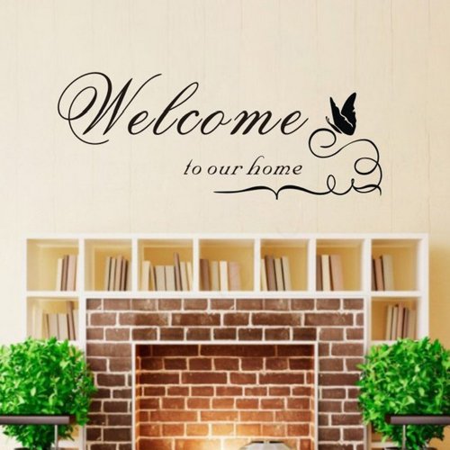 Trurendi Welcome To Our Home Wall Quote Sticker Decal Mural Stencil Vinyl Print Wall Art #TOP2