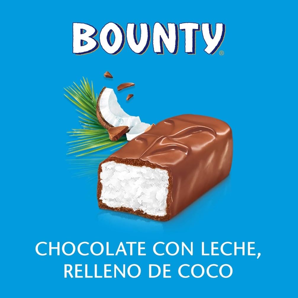 Bounty Chocolatina de Coco recubierta con un delicioso Chocolate con leche (5 x 57g)