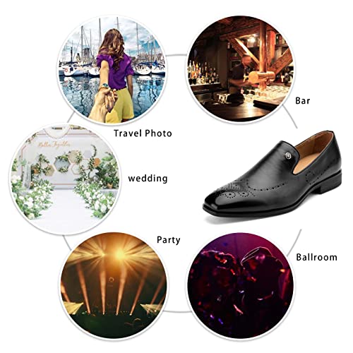 Image of Meijiana Mens Loafers Wedding Dress Shoes Slip-On Loafers for Men Tuxedo Suit Shoes