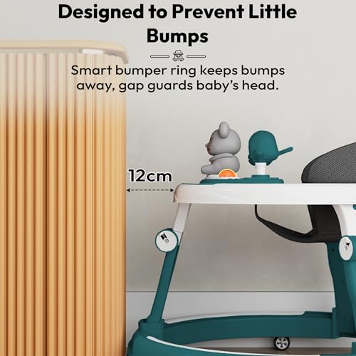 Image of StarAndDaisy 360 Baby Walker 9+ Months / 7 Level Height Adjustment Walker for Kids Boy and Girl with Switchable Food & Musical Toy Tray /Premium Baby Activity Walker - Blue