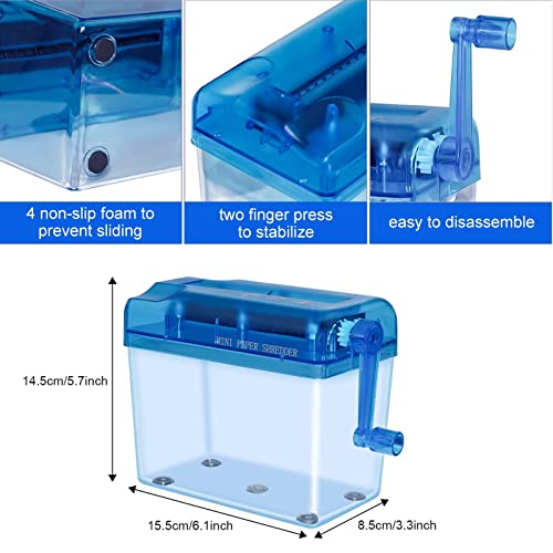 Paper Shredder, Portable Manual Shredder, Manual Shredder Mini Cutter 1.5L Basket, Office School Home Desk Stationery for Banknote Receipt. image 7