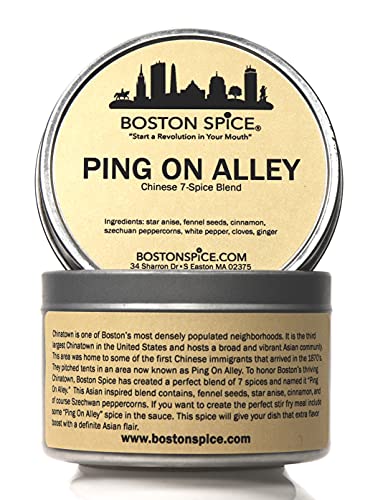 Boston Spice Ping On Alley Handmade Oriental Asian Chinese Seven 7 Spice Better Than 5 Spice Blend Desserts Cakes Cookies Poultry Beef Vegetables Seafood Noodles Soups Steak Grill 1 Cup Spice 4oz/113g Tin