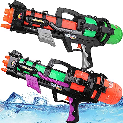 Large Water Guns for Boys Girls, 2 Pack Super Water Blaster Soaker Squirt Guns for Kids Adults 1500cc Large Capacity Water Blaster Soaker Up to 40 Feet Range, Summer Outdoor Water Fighting Play Toys