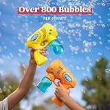 JOYIN 2 Bubble Guns with 2 Bubble Solution (294 ml total) for Kids, Bubbles Maker, Blower, Machine Gun Blaster for Kids, Outdoors Activity, Summer Themed Party and Birthday Gift (Yellow+Orange) - Image 2