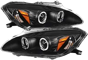 Carpartsinnovate For Honda 00-03 S2000 S2K AP1 Black LED Halo Projector Headlights Head Lamps