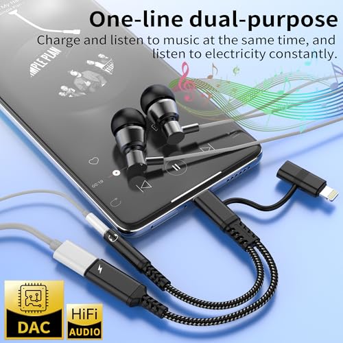 Dongle chargeur cordon pour iPhone 14 casque audio jack 3.5mm - 2