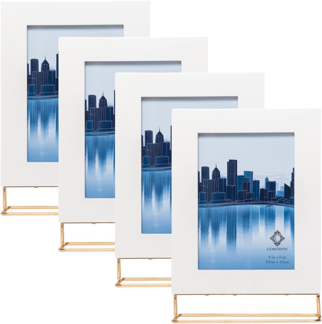 Concepts Modern Tabletop Photo Frame with Metal Stand, Sleek Minimalist Picture Frame for Desk, Shelf, or Table, Stylish Home and Office Decor, Durable Frame for Displaying Photos, Art, or Memories