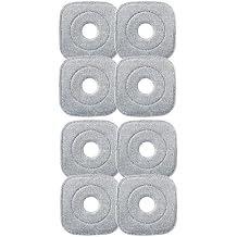 Square Spin Mop Head Replacement for KZKR,Mop Replace Head Squeeze Spin Mop Heads Replacements,Microfiber Mop Refills,Easy Cleaning Mop Head Replacement for Cleaning All Hard-surfaced Floor 8PCS