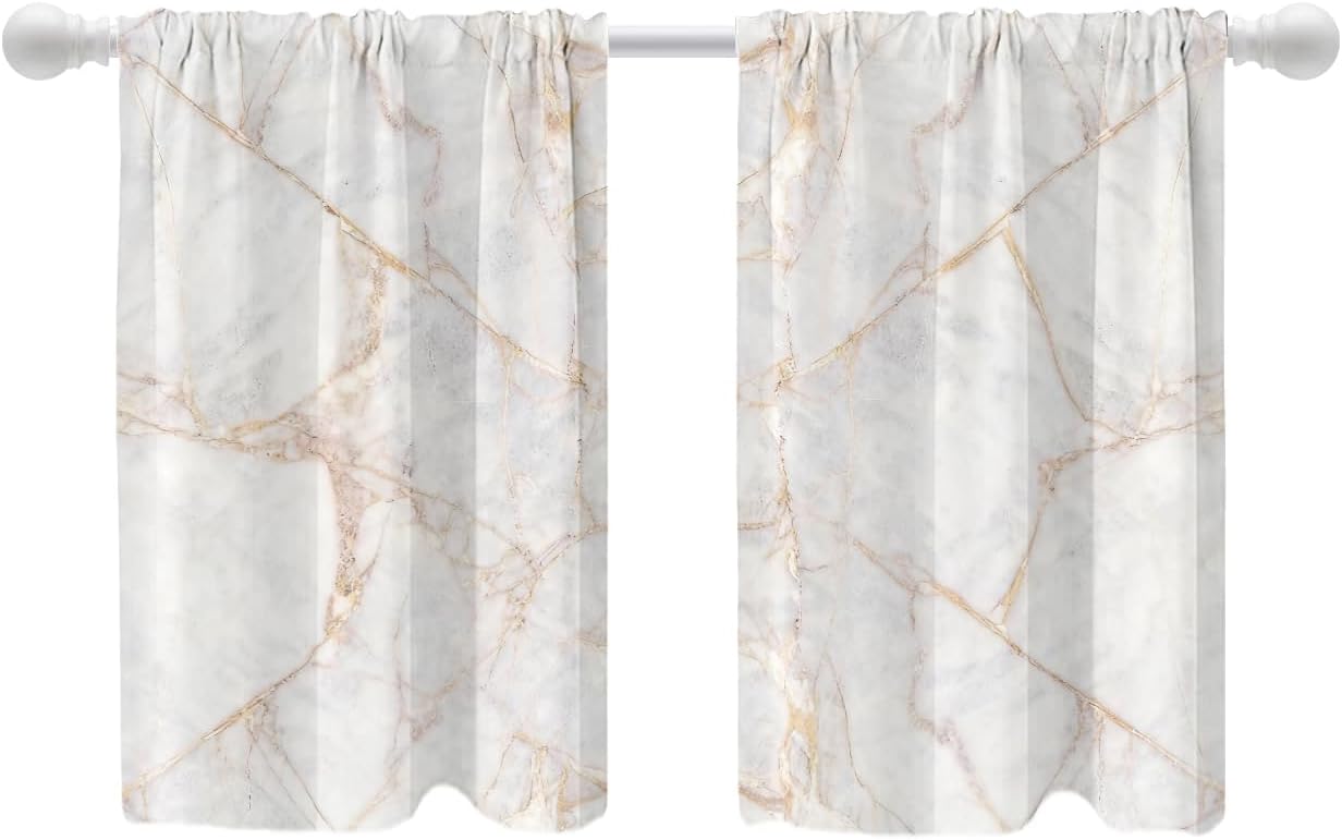 Shrahala Christmas Fir Branches Kitchen Valances, Green Fir Branches Red Holly Berry Half Window Curtain Window Treatment Multilayer Polyester Blackout for Living Room Bathroom 2 Pack 52 x 16 in