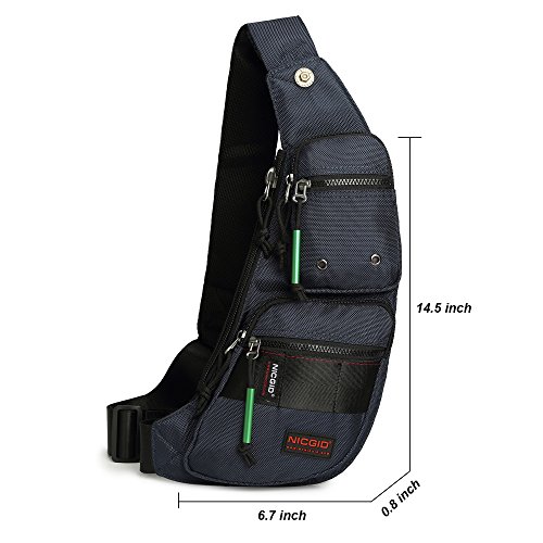 Image of NICGID Sling Bag Chest Shoulder Backpack Crossbody Bags Casual Daypack for Men Women (Navy blue-2854)