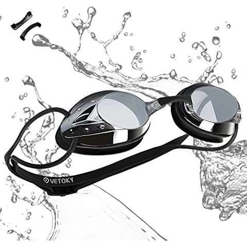 vetoky Schwimmbrille, Antibeschlag Schwimmbrillen UV Schutz Kein Auslaufen für Erwachsene Herren Damen und Kinder Cover