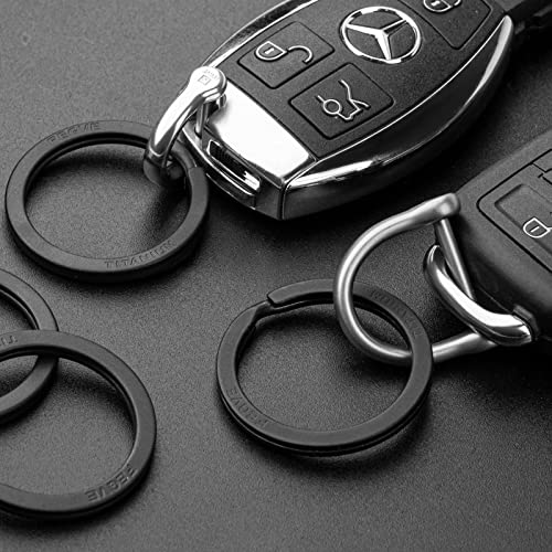 Image of FEGVE Titanium Key Chain Rings Split Rings 4 Pack - Durable and Rustproof | Ultra Lightweight, Rust & Corrosion Resistant, High Hardness, Deformation Resistant