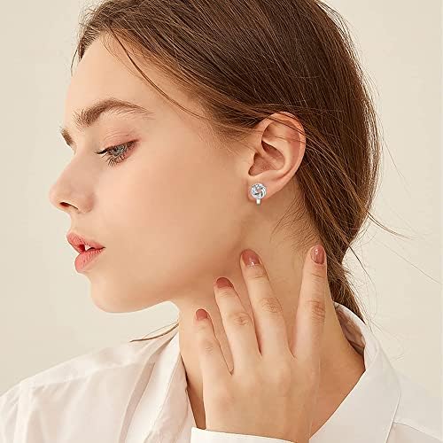 Morfetto 6 Pairs Clip On Earring For Women Knot-Shaped Hollow Ball Non Pierced Ear Clips Earring Round Square Cubic Zirconia Clip Earrings Jewelry Sets
