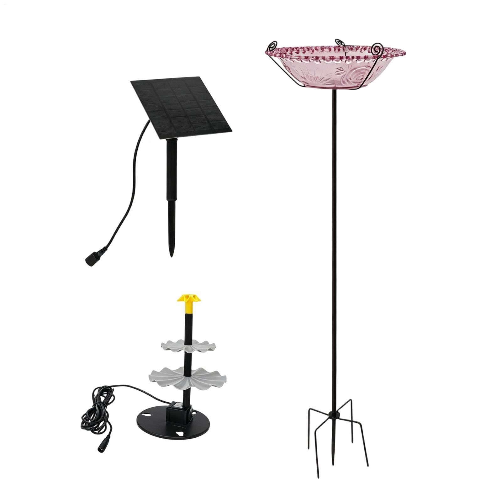 Fuente solar para baño de pájaros en patios y terrazas con colibríes