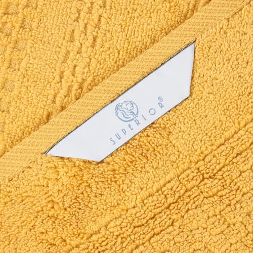 Superior Playa Zero Twist Cotton Medium Weight Small Towels, for Kitchen, Bathroom, Shower, Spa, Plush, Quick Dry, Ultra-Soft Essentials, Waffle Textured, Face Towels Washcloths, Set of 12, Gold by SUPERIOR - Image 8