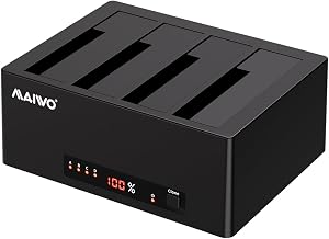 MAIWO 4 Bay Hard Drive Docking Station with Offline Clone for 2.5 3.5 Inch SATA HDD SSD, USB 3.0 5Gbps Speed with UASP, 96TB Capacity, External Hard Drive Duplicator Cloner