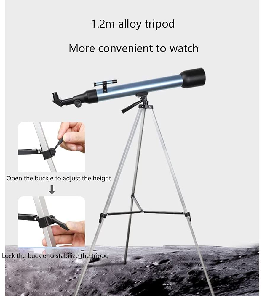 Télescope réflecteur Ultra HD pour débutants, Ouverture de 60 mm, télescopes de 700 mm avec trépied réglable, Adaptateur de téléphone, réfracteurs adaptés à l'extérieur