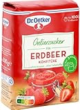 Gelierzucker für Erdbeer Konfitüre - Sucre de conservation pour confiture de fraises - Pour délicieux gâteaux, pains et dessert maison pour des recettes gourmandes - Compatible avec oetker - 500 g