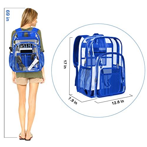 Image of PAMANO Clear Backpack Transparent Heavy Duty School PVC Bookbag See Through Bag Boys and Girls for College Work Travel Security
