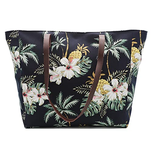 We We Large Beach Tote bag for Women Canvas Straw Tavel Tote Bag Waterproof Shoulder Bag Handbag for Gym Swim